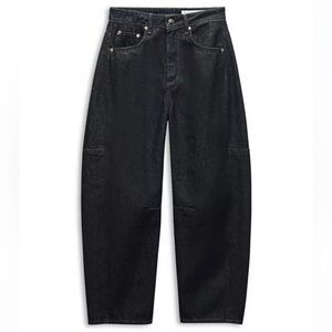Charlie Ankle-Length Barrel Jeans | 33 | Black